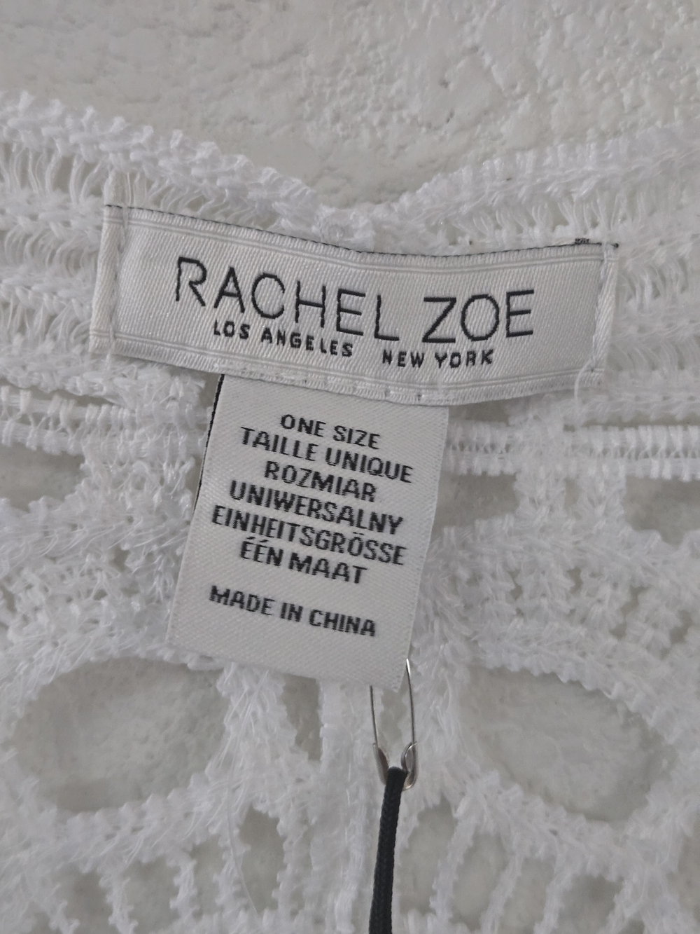 Rachel Zoe White Crochet Tie-Front Cardigan - Picture 6 of 9